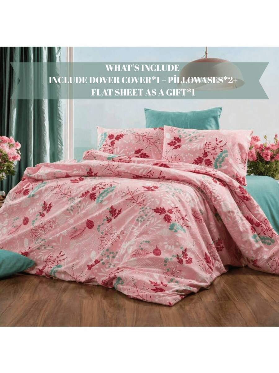 Duvet Set | Flat Sheet Included As A Gift | Single Size 150*200 Cm (1 Duvet Cover – 1 Pc + 1 Pillowcase – 1 Pc) Or Double Size 200*200 Cm (1 Duvet Cover – 1 Pc + 2 Pillowcases – 2 Pcs) | Soft & Breathable For All Seasons - Blue - View 1