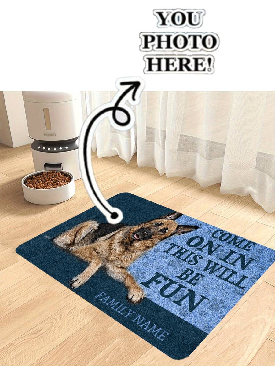 1 件定制宠物喂食垫、速干防脏狗水碗垫、防滑室内宠物狗粮垫、防漏食物清洁用品、适合作为宠物礼物、定制宠物名字垫、用于食物和水碗的吸水狗垫 - 彩色 - 查看 1