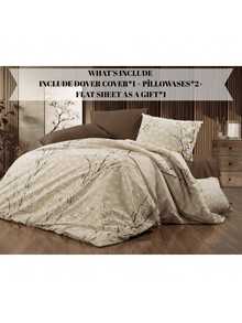 Duvet Set | Flat Sheet Included As A Gift | Single Size 150*200 Cm (1 Duvet Cover – 1 Pc + 1 Pillowcase – 1 Pc) Or Double Size 200*200 Cm (1 Duvet Cover – 1 Pc + 2 Pillowcases – 2 Pcs) | Soft & Breathable For All Seasons - Yellow - View 2