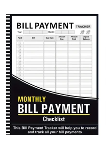 1 件每月账单追踪笔记本 - 螺旋装订账单支付整理器，办公用品个人计划器和成人日历，英语语言，学校用品，返校