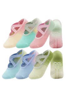 6 pares de calcetines de yoga para mujer con correa cruzada, calcetines de yoga antideslizantes adecuados para entrenamiento de mujer, ballet puro, danza, uso hospitalario