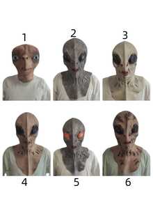 1 Piece, Halloween Alien Vampire Costume Anime Cosplay Sci-Fi UFO Alien Mask Horror Headdress Latex Mask Synthetic Latex Realistic Mask Fun Full Neck Headdress Prank Props Daily Role Play Costume Shooting Props Bar, Club Rave Party Supplies, Stage Performance Accessories (Latex Material Has A Slight Odor)