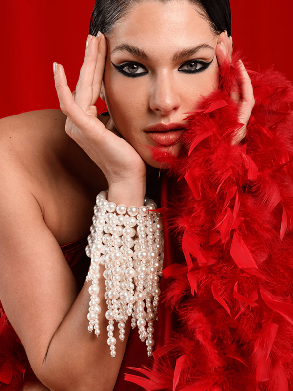 1 pieza Pulsera de flecos de perlas 2025 nueva, pulsera artesanal con cuentas, elegante y estilosa para la noche, perfecta como regalo para mujeres, fiestas, bodas, festivales de música y otras ocasiones