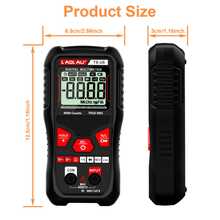 L.A.OL.A.U 1 pieza Multímetro digital, Voltímetro, Ohmímetro, Diagnóstico relámpago de 6 en 1, Voltaje, Resistencia, Diodo, Encendido/Apagado, Cable vivo, Adecuado para reparación y diagnóstico industrial/automotriz, reparación de electrodomésticos, experimentos de investigación científica y uso diario - Negro - Ver 2