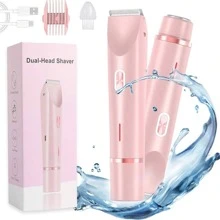 Afeitadora eléctrica 2 en 1 para mujer, diseño de cuchilla de cerámica seguro y afilado, elimina rápidamente el vello corporal en múltiples áreas, diseño impermeable para uso en seco y mojado, motor potente que proporciona un afeitado suave, herramienta esencial para el bikini de la mujer, suministros de viaje