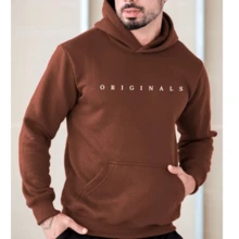Originals Men's  Flannel Sweatshirt Top - Rust Brown - View 2