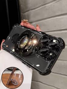 这款奢华电镀透明黑色手机壳配备磁吸指环支架，采用硅胶材质，防震防摔，兼容 16/16e/16 Pro/16 Pro Max/16 Plus/15/14/13/12/11/X/XS/XR/8/7，Galaxy S25/S24/S23/S22/S21/A55/A54/A53/A52/A35/A34/A23/A16/A15/A14/A13/A12/A05S/FE/Ultra/4G/5G，以及 Redmi、Honor、MOTO、OPPO、Infinix 等众多品牌手机。 - 黑色 - 查看 3