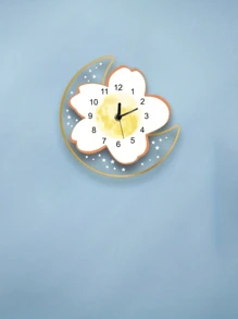 1 件静音无滴答现代满月挂钟，电池供电，适用于客厅、卧室、厨房、办公室、健身房、家居装饰、家居装饰、房间装饰