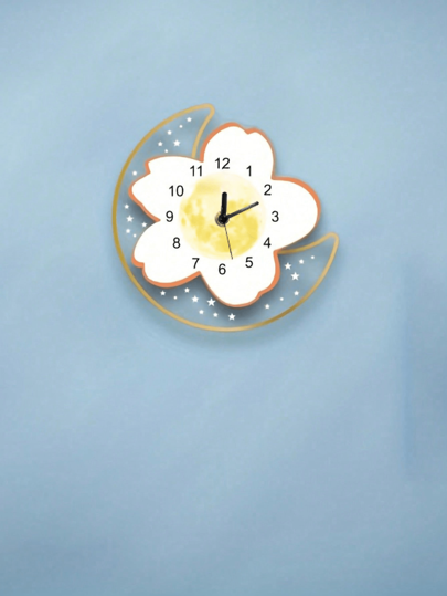 1pc Silent Non Ticking Moderne Full Moon Wand Clock, Battery Operated Living Room, Bedroom, Kitchen, Office, Gym, Home ,Home ,Room Birthday Graduation Klok Bedroom Dormitory Back To School view 6