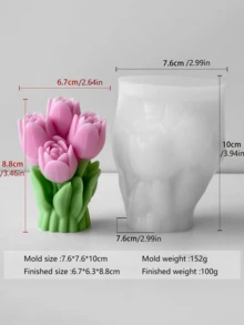 Exquisite Tulip Bouquet Silicone Mold - Unique Bouquet And Texture Design, Suitable For Scented Candles, Car Scented Candles, Home DIY Decorations, Festival Decorations, An Excellent Gift For Girls, Creating An Atmosphere.