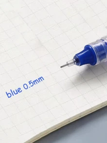 10支装蓝色液体凝胶笔/速干圆珠笔/大容量笔记本/办公签名笔，适用于学校、办公室、考试、文具、返校用品、教师用品、高中用品 - 藍色 - 查看 3