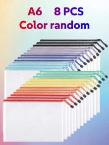 24 Zippered File Bags (A4, A5, A6 Multi-Color) For LABUBU,Back To School Stationery For Back To School Supplies, School Stationery, Pen Bags, Waterproof Plastic Mesh Bags, Board Game Storage Bags, Cosmetics Storage Bags, Paper Storage Bags, Multifunctional Color Waterproof Zipper Bags, Easy To Organize, Can Be Used To Store Study Supplies, Educational Toys, And Office Supplies.