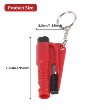 1 Piece Of 2-In-1 Emergency Seat Belt Cutter With Car Keychain, Hammer, Mini Fire Hammer, Car Emergency Escape Tool, Window Breaker, Portable Rescue Tool Keyring, Emergency Hammer, Car Emergency Escape Device Window Breaker, Multi-Functional Emergency Window Glass Breaking Tool For Life Saving - Easy To Break Glass And Cut Belt In Emergency Situations Multicolor School Car Accessories Cute Goth Y2k