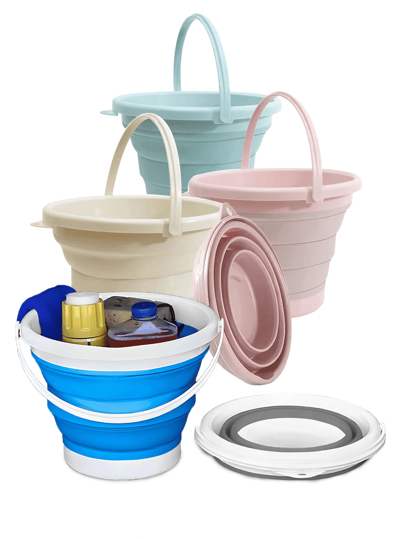 Balde de lavagem de carro dobrável portátil para uso externo, 1 peça, adequado para viagens e pesca