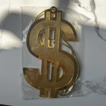 1pc Dollar Sign Electroplated Decor, Desktop Ornament & Hanging Accessory For Christmas Tree, Happy New Year, Financial Offices, Bars, Studios, Modern Spaces, Gold Money Wall Decor, Brilliant Gold Effect, Perfect Room Decoration