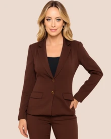Women's Modern Tailored Blazer – Elegance And Comfort In The Look - Rust Brown - View 1