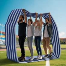 1 件户外团队建设多人协作滚轮脚带，采用彩虹色牛津布制成，周长 6 米，可同时为 3-4 人运送节日派对礼物。 - 彩色 - 查看 7