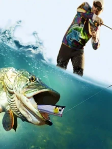 1 Peça Engodo Artificial Topo d'Água de 8cm/3,14 pol., Faz Barulho, Luminoso, com Guizo Embutido, Pesado com Bloco de Chumbo, Ganchos Triplos Reforçados, Adequado para Pesca em Água Salgada e Lago de Água Doce - Multicolorido - Visão 6