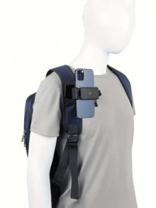 ABS Plastic Smartphone Shoulder Mount Clip, Adjustable First-Person View Video Recording And Live Streaming Holder, Backpack Strap Attachment For Outdoor Vlogging