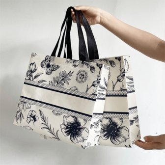 6 PIEZAS Bolsas de regalo de fiesta, bolsas de regalo de tela no tejida, bolsas de embalaje con estampado de flores, bolsas de tela gruesas, livianas y portátiles de gran capacidad, adecuadas para bolsas de compras de mujeres, bodas, bolsas de regalo de cumpleaños, bolsas de regalo de fiesta