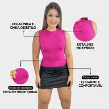 Blusa Feminina Regata Tricot Modal Elegante Básica Fashion