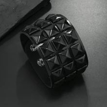 1 pieza Brazalete cuadrado de estilo punk con remaches, personalizado de estilo callejero para uso en discotecas, Halloween, uso casual y como regalo, brazalete