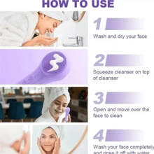 600mAh Rechargeable Silicone Facial Cleansing Brush With Heating, Vibration And Massage Functions, Deep Cleansing And Makeup Removal, Great Gift For Holidays And Mother's Day - Multicolor - View 9