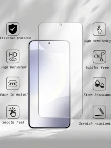 2 件全覆盖钢化玻璃屏幕保护膜，无气泡，易于安装，适用于 Galaxy S21FE、Galaxy S24、Galaxy S24 PULS、Galaxy S24 Ultra、Galaxy Note20 Ultra、Galaxy S20+、Galaxy S21 5G、Galaxy S21+ 5G、Galaxy S22+、Galaxy S23 FE、Galaxy S24 FE、Galaxy S25 Plus、Galaxy S25、Galaxy S25 Ultra 和其他型号，全屏覆盖礼物，适合生日、复活节、总统日和其他节日，可作为手机屏幕保护膜和手机配件赠送给家人和朋友。 - 無色 - 查看 6