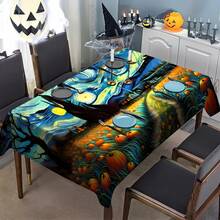 1/20pcs Halloween Tablecloth, Abstract Retro Pumpkin Pattern Tablecloth, Suitable For Halloween Party Decoration Tablecloth, Carnival Kitchen Table Decoration, Gift, Holiday Decoration, Room Decoration, Halloween Decoration