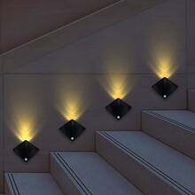 1pc ABS LED Night Light Wall Lamp, Suitable For Home Bedroom, Kitchen, Hallway, Living Room Lighting - 1pc - View 3