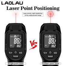L.A.OL.A.U 1 件手持式工业红外测温仪，激光测温枪，-50~800°C/-58°F~1472°F 范围，高精度，测量不同材料表面温度，带高低温报警，℃/°F 切换，适用于工业/家电/维修/车辆/厨房 - 黑色 - 查看 5