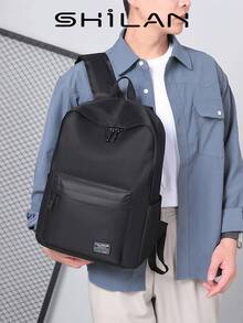 商务双肩包电脑包初中高中背包大容量旅行包韩版男士背包 - 黑色 - 查看 4