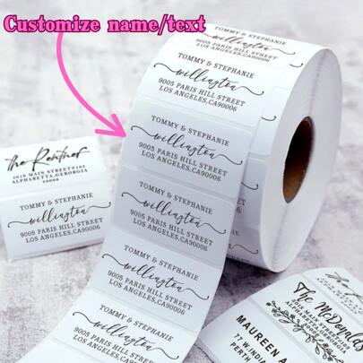 50 piezas+ Etiquetas de dirección personalizadas | Pegatinas de dirección de devolución de boda | Etiquetas adhesivas | Tarjetas lindas personalizadas, sobres, pegatinas personalizadas, regalos de boda personalizados, regalos de Halloween, regalos de Navidad, multifuncionales, duraderos, ornamentales, exquisitos, elegantes, de alta calidad, personalizados, únicos, regalos ideales para él, salón de té, hogar, jardín, oficina, para aniversarios, para el Día de San Valentín, para el Día de la Madre, para cumpleaños, para el Día del Padre, para graduación, para bodas, para inauguración de la casa, decoración navideña, renovación otoñal del hogar