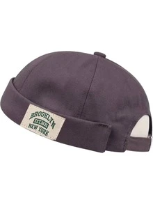 1 Piece BROOKLYN EST1631 NEW YORK Monogram Miki Hat, Smart Casual Versatile Brimless Hat, Distinctive Baseball Cap, Solid Melon Skin Hat - Multicolor - View 4