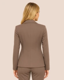 Women's Modern Tailored Blazer – Elegance And Comfort In The Look - 摩卡棕 - 查看 2