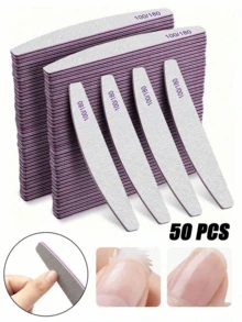 Nail File, Professional Nail File, Reusable Double-Sided Sandpaper Nail File (100/180 Grit), 1/5/10/20/35/50 Pcs, Home And Salon Manicure Tool, Women Gift, Manicure Tool, Nail Care Tool, Grooming Tool, Cosmetic Tool, Nail Care Accessory - Light Grey - View 11