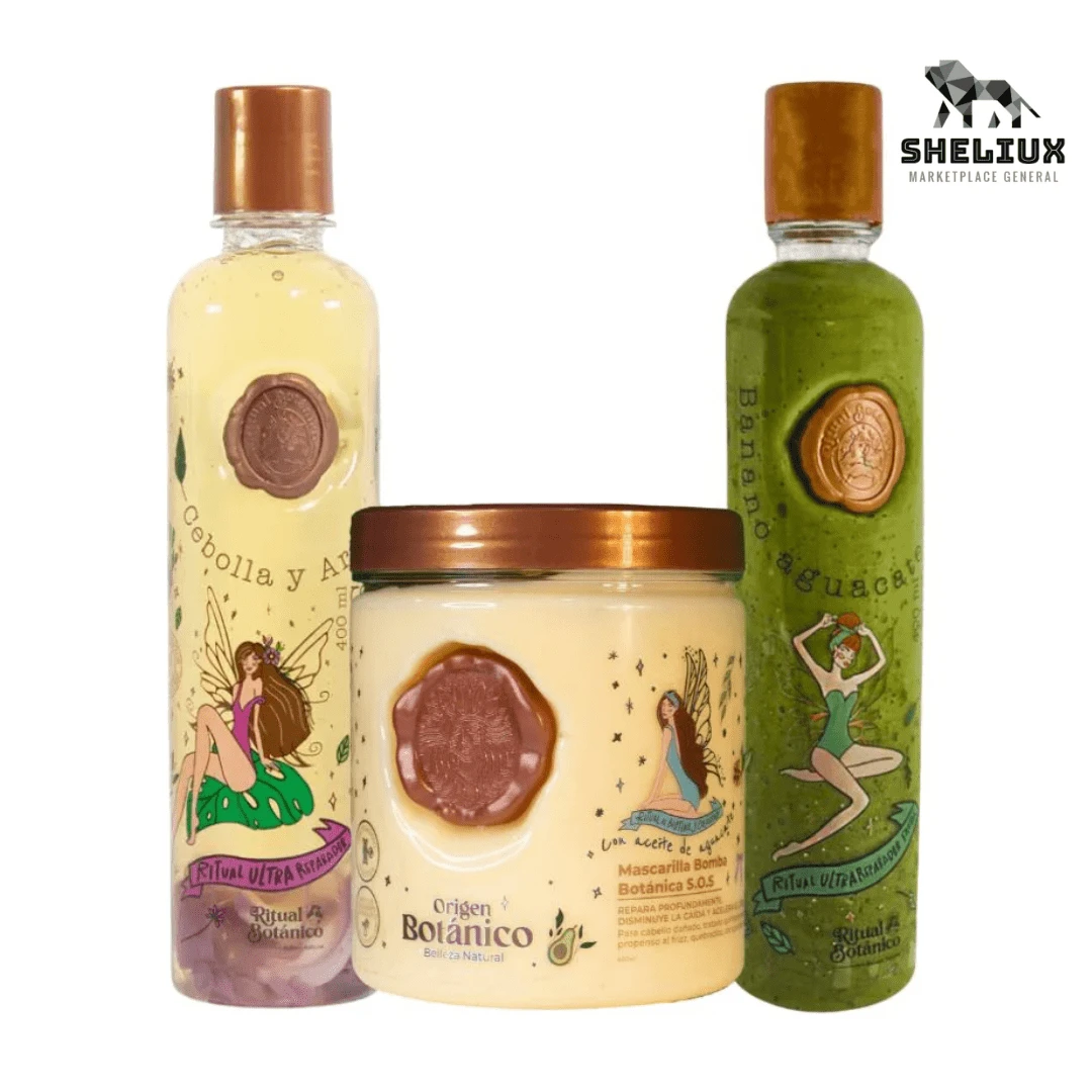 Ritual Botanico Set - Onion Shampoo - Hair Treatment And Hair Mask - Olive Green - View 1