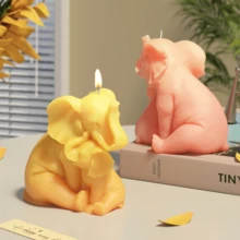 1 件大象妈妈和小象拥抱蜡烛模具、DIY 石膏装饰香薰蜡烛挂件、3D 蜡烛制作硅胶研磨机、肥皂树脂石膏模具 - 可重复使用，非常适合手工礼品和家居装饰