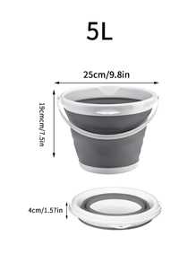 1pc Outdoor Portable Foldable Car Wash Bucket, Suitable For Travel, Fishing - Beige - View 22