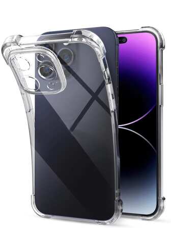 Étui silicone transparent antichoc à air pour iPhone 15 Pro Max / 16 Pro Max / 16 Pro / 14 Pro Max / 14 Pro / 13 Pro Max / iPhone 16 / 12 Pro / 12 Pro Max / 11 Pro / 11 Pro Max