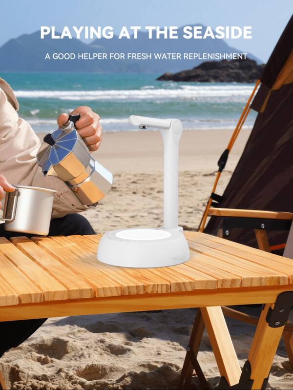 Dispensador de garrafas de água de mesa, bomba portátil para garrafas de água, para mamadeiras universais, bomba de chaleira recarregável USB, interruptor para garrafas de água (branco)