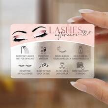 52Pcs Transparent Plastic Eyelash Care Cards, Eyelash Extension Cards, Waterproof PVC Name Cards, 8.5*5.4CM