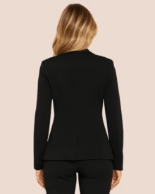 Women's Modern Tailored Blazer – Elegance And Comfort In The Look - 黑色 - 查看 2