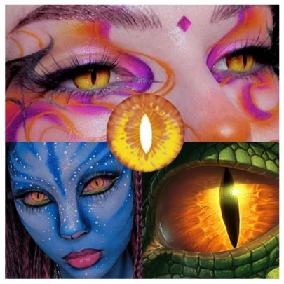 1 par/2 piezas Lentes de contacto azules anuales de misterio, suaves, cosméticos de moda, lentes de contacto de color