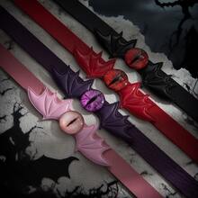 1 件仿皮恶魔之眼和翅膀颈链，深色甜美哥特式红眼蝙蝠领颈饰，可调节个性化项链，适合派对装饰万圣节