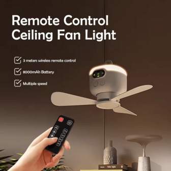 Large Ceiling Fan Socket Fan 78W With Dimmable 1/2Pcs Portable Ceiling Fan LED Light Ceiling Fan 6 Blades Screw In Ceiling Fan With Light And Remote Control For Living Rooms, Bedroom, Kitchens, Tents, Camping, Outdoor Porch, Easy Install