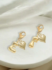 Bubble Letters Cute Necklace Pendant Bag Pendant-Lucky Crystal Pendant Paired With A Golden Heart Pendant, Alphabet Letters A-Z, Shiny Alloy Bag And Backpack Pendant-Perfect Gift For Birthdays And Special Occasions, Key Chain Ring Bag Backpack Pendant Car Pendant Gift For Ladies And Girls, Wallet And Handbag Accessories.Accessories Small Gifts For Women On Birthdays, Valentine's Day, Mother's Day - Multicolor - View 5