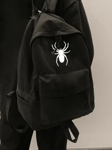 Minimalist Solid Color Backpack Multifunctional Boys And Girls College Style Campus Backpack Versatile Nylon Travel Backpack Large Capacity Wear-Resistant Decoration Simple Casual Schoolbag Suitable For Book Bag, School Supplies, School Backpack, School Bag, Backpack For School, Back To School Backpack, School Bookbag, Big Backpack, Backpack School