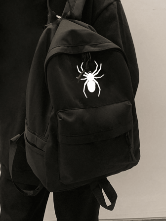 简约纯色背包多功能男孩女孩学院风校园背包百搭尼龙旅行背包大容量耐磨装饰简约休闲书包适用于书包、学校用品、学校背包、书包、学校背包、返校背包、学校书包、大背包、学校背包