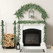 2/3/4 Pcs Faux Eucalyptus Garland Plant, Green Artificial Plant, ,5.6feet/1.8m. Artificial Vines Hanging Eucalyptus Leaves Greenery Garland For Wedding Backdrop Arch Wall Décor. - 2個 - 查看 2